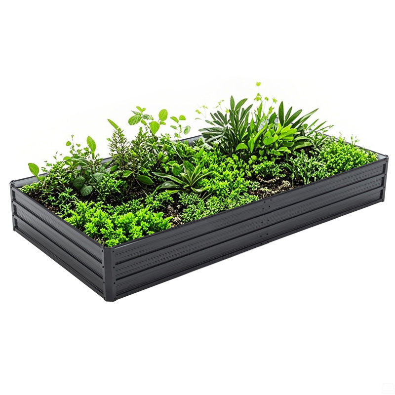 Raised Garden Beds Outdoor // 8×4×1 Ft Planter Raised Beds, 13.4" H x 94.3" W x 47.2" D