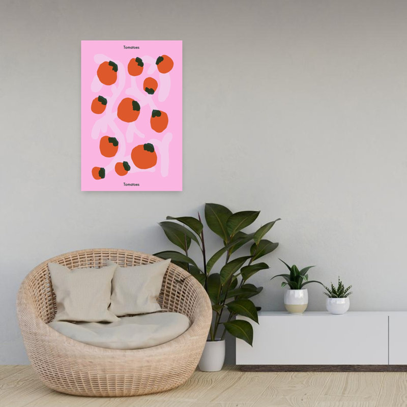 Art mural de tomates roses fraîches, H 24 po x l 16 po