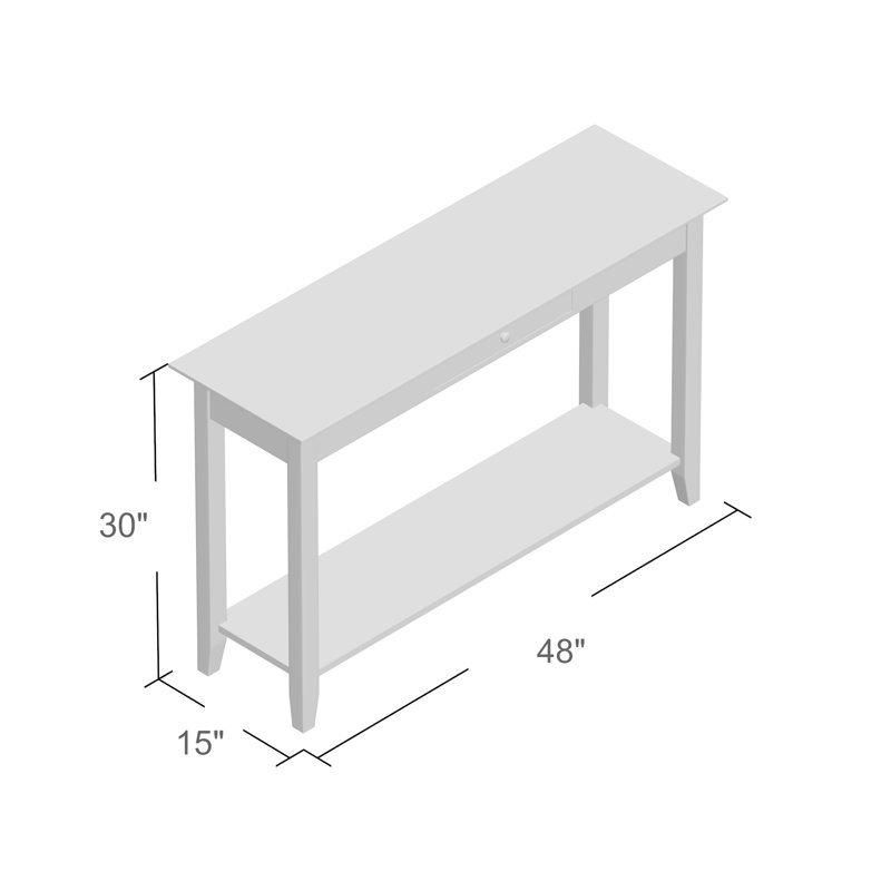 Carbin 48" Console Table with Shelf, Black