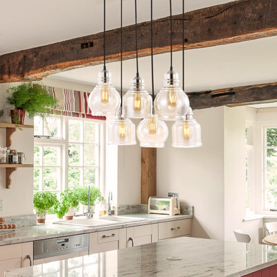 Angelus 6 - Light Nickel Cluster Pendant