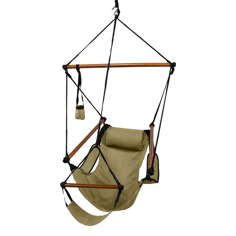 Chaise hamac Bryanna, Brun clair naturel, Bois naturel