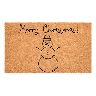 Merry Snowman Doormat, 24" x 36"