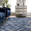 Tapis géométrique bleu / ivoire-1061307967
