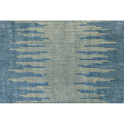 Abrash Ikat Hand-Tufted Wool Area Rug Cut/Loop Pile