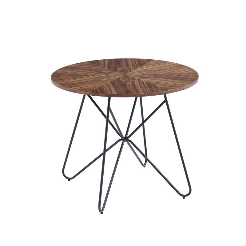 3-Piece Wooden Round Table And Weave Rattan Chairs Dining Kitchen Table Set