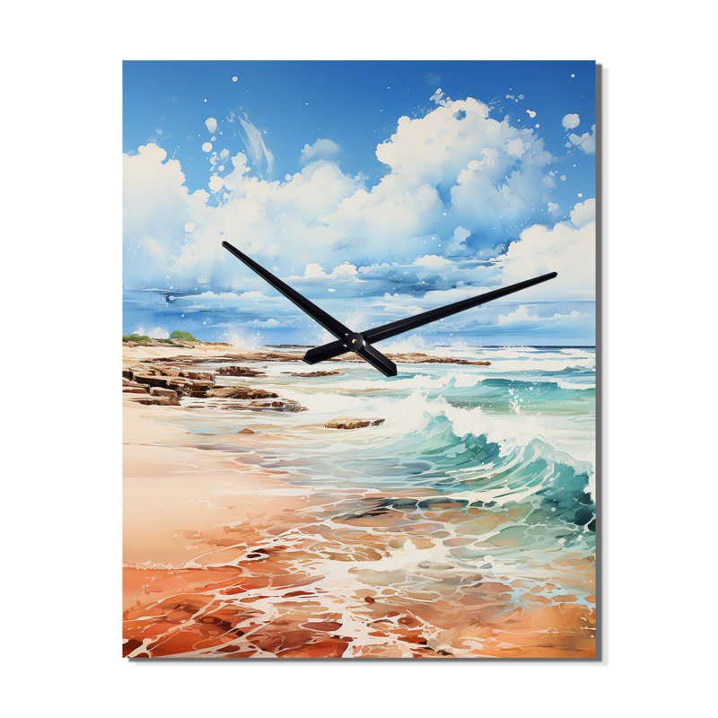 Beach Photo Coastal Impressions II - Horloges murales nautiques et de plage, Médium