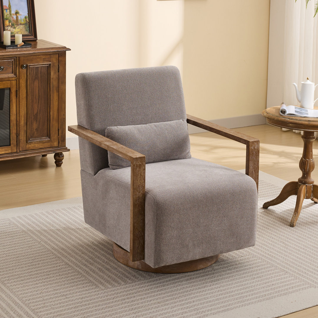 Ynes 30.8" Wide Upholstered Swivel Armchair Latitude Run® 