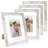Rustic Distressed White Collage Picture Frame Set - 4 Pack For Wall And Tabletop Display