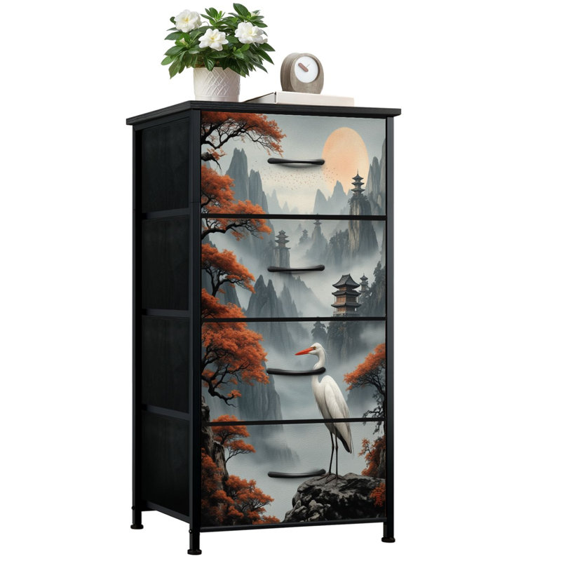 Commode de chambre à coucher avec 4 tiroirs de rangement