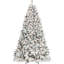 Arbre de Noël floqué de 5 pi avec 300 lumières Ul, 27 pin naturel, 600 pointes recouvertes de neige, conception à charnières pour une installation simple et rapide, arbre de base en métal renforcé, conception, tracas