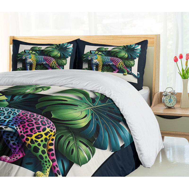 Leopard Duvet Cover, California King Duvet Cover + 2 Standard Shams