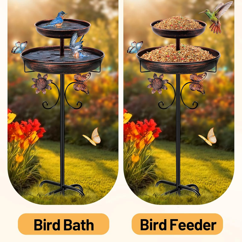 Blerton Metal Birdbath