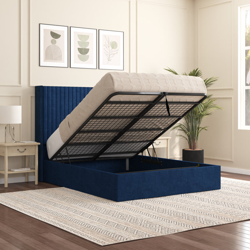 Barkat Upholstered Ottoman Storage Bed, Small Double (4'), Parliament