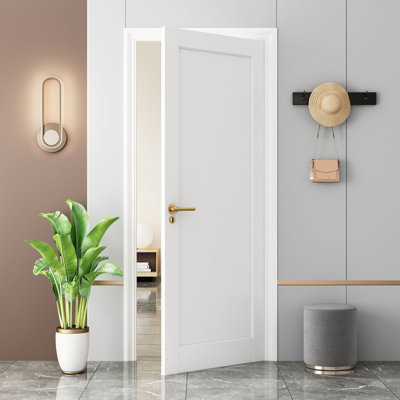 Paintable Interior Doors, 30 x 80 Wood MDF Modern 1 Panel for Home