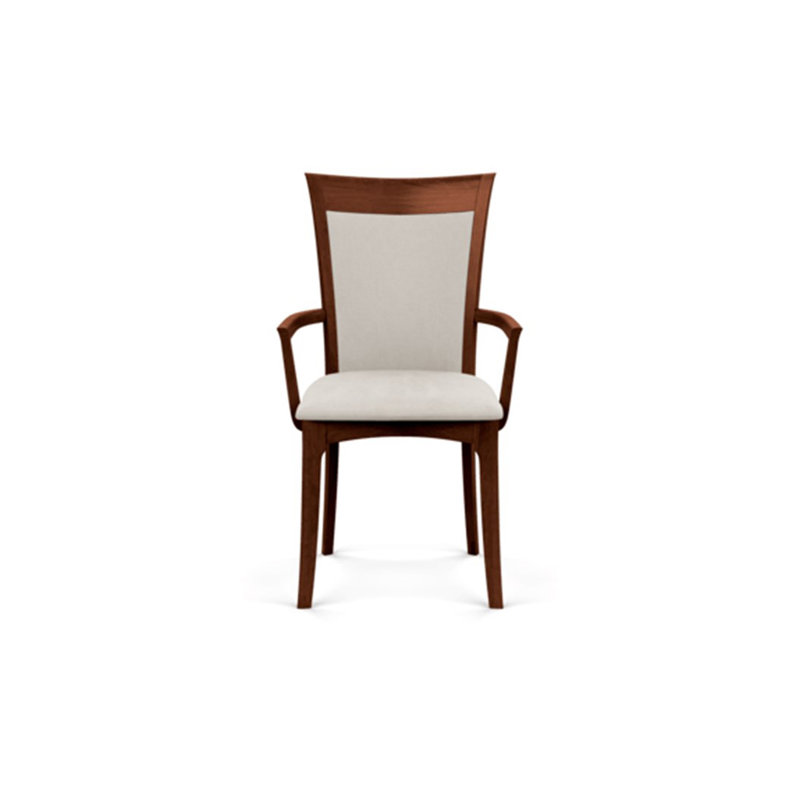 Morgan Upholstered Arm Chair, Cognac Cherry, Microseude Onyx