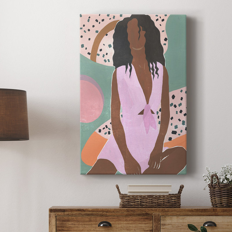Curly Lady III - galerie tendue sur mesure Cavas, H 12 po x l 8 po
