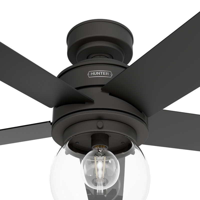 52" Xidane 5 -Blade LED Standard Ceiling Fan with Remote Control and Light Kit Included, Matte Black