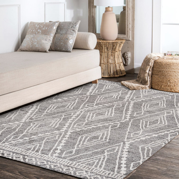 Wegate Moroccan Style Diamond Gray/Ivory Rug