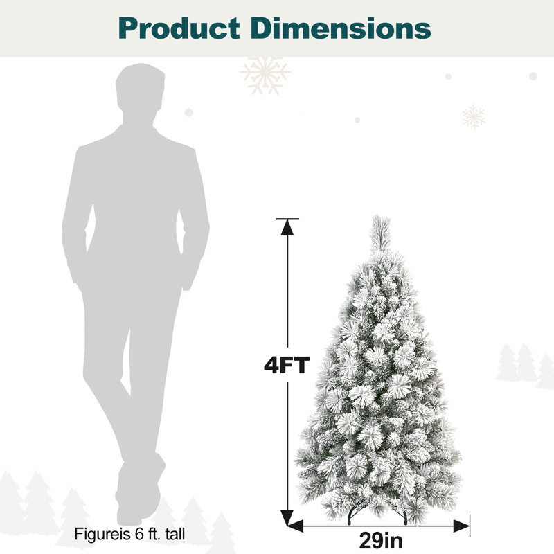 Arbre de Noël artificiel enneigé, 4'