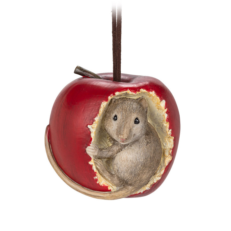 Ornement suspendu souris avec pomme