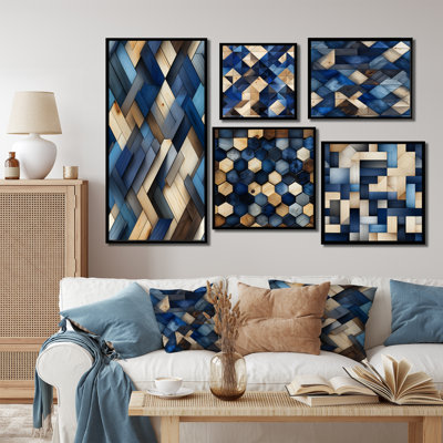Crescencia - Geometric Canvas Art Print Set Of 5
