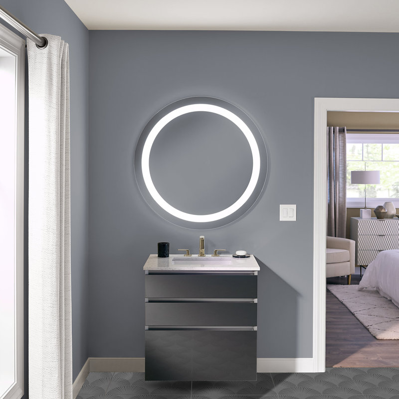 Sleek & Chic 40" x 30" Clear Modern Frameless Lighted Bathroom Mirror