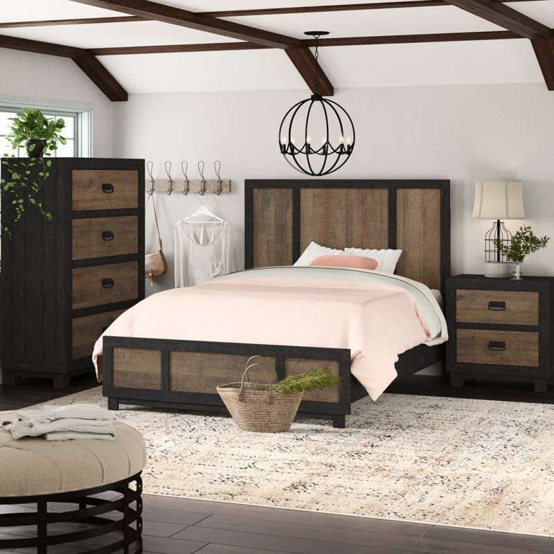 Jobe Standard Bedroom Set, Queen, 5 Pcs: Bed, Dresser, Mirror, Nightstand, Chest