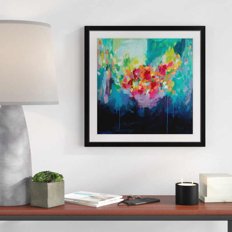 «Bora, Bora» par Amira Rahim - reproduction d'art sur toile, H 20 po x l 20 po x p 1 po, Cadre noir