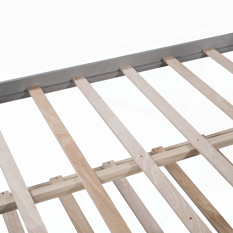 Lit de jour polyvalent avec couchette coulissante et tiroirs fonctionnels pour plus de confort, Gris, Complet/Double