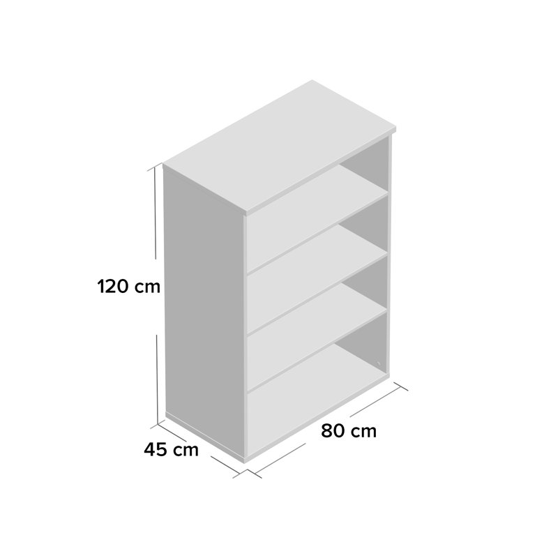 Buariki 120cm H x 80cm W Standard Bookcase, White