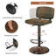 Adreana Swivel Upholstered and Faux Leather Adjustable Height Bar Stool with Iron Frame
