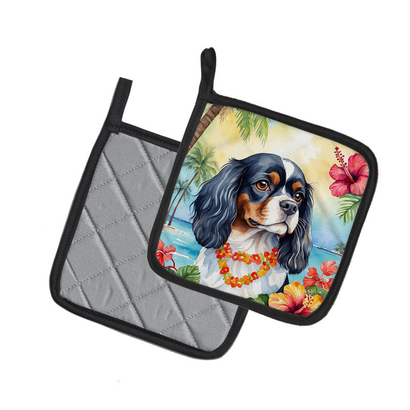 Caroline's Treasures Luau Party Floral Polyester Potholder Set