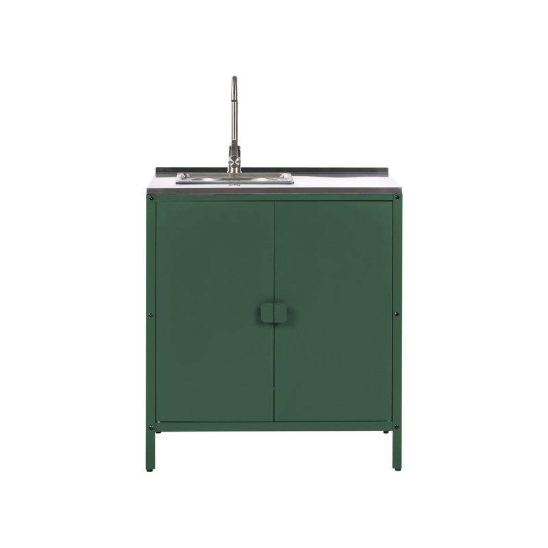 Outdoor Kitchen Cabinet with Sink VILAMA Green