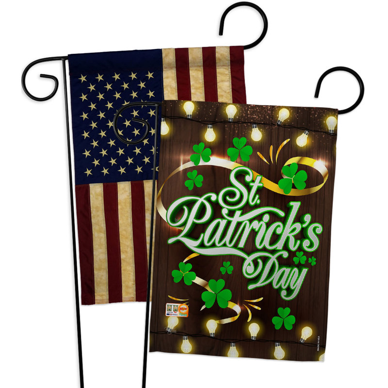 Drapeau de jardin en polyester 18 x 13 po Lightful St. Patrick's Day