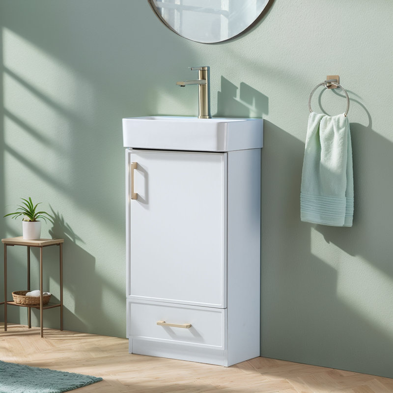 Ensemble de meuble-lavabo simple blanc 18 po
