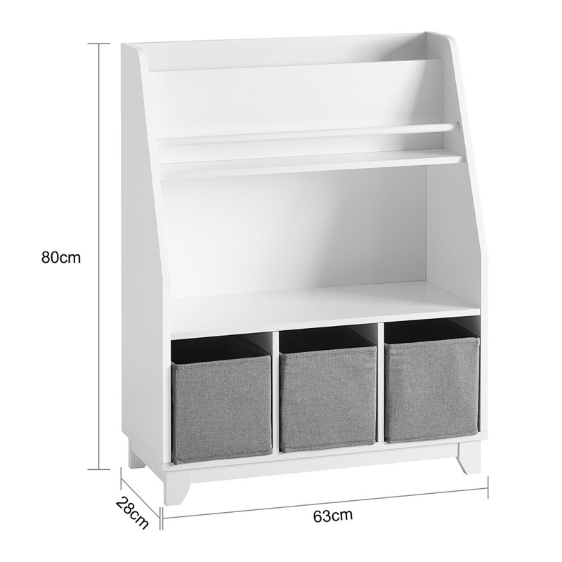 Flory 63cm W Toy Storage, White/Grey