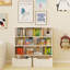 Bibliothèque multifonctionnelle pour enfants à 7 tablettes avec 2 crochets