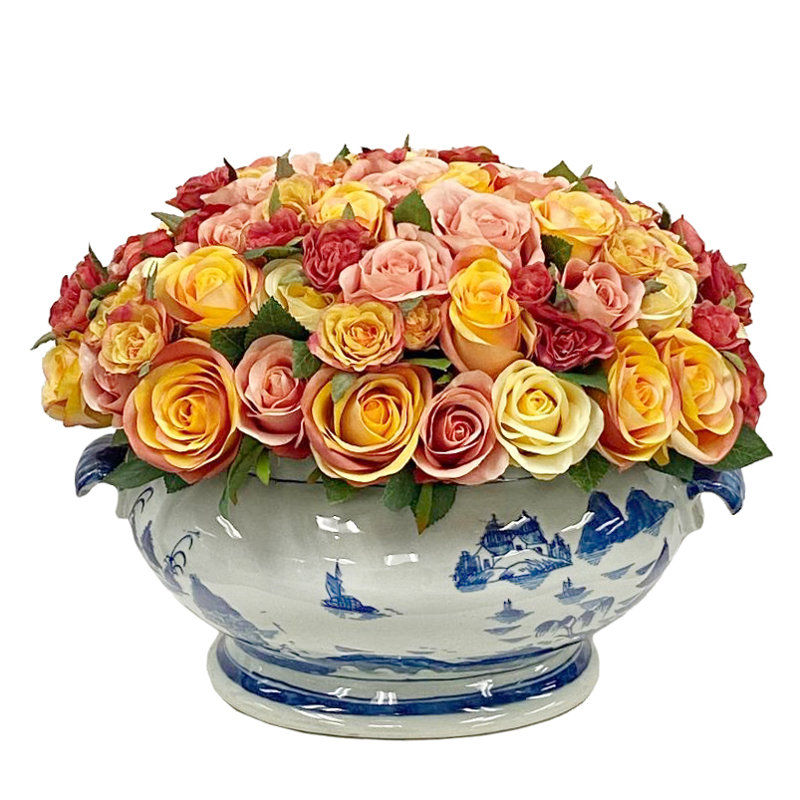 Centre de table Roses en pot
