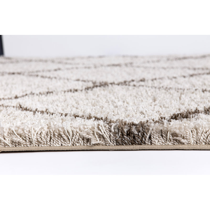 Tapis décoratif beige à poils longs kingscanyon, Rectangle 6 pi 7 po x 9 pi 3 po