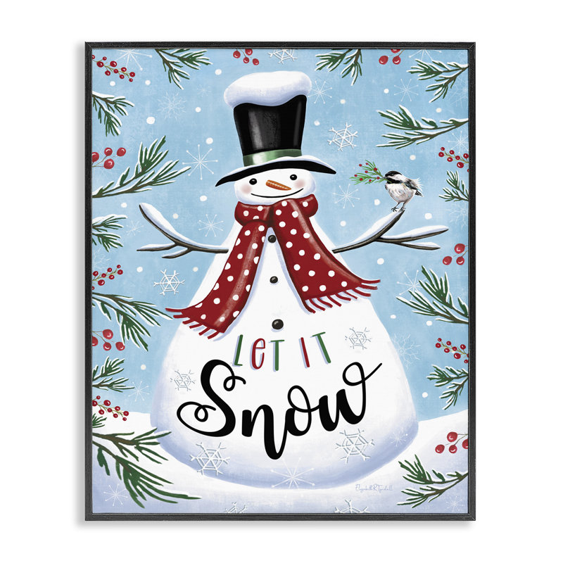Let It Snow, art de la giclée encadrée par Elizabeth Tyndall, Giclée encadrée noir minuit, H 20 po x l 16 po