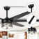 70" Hedon 6-Blade LED Crystal Large Ceiling Fan with Remote Control and Light Kit Included
