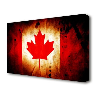 Canadian Flag Grunge World Flags - No Frame Print on Canvas