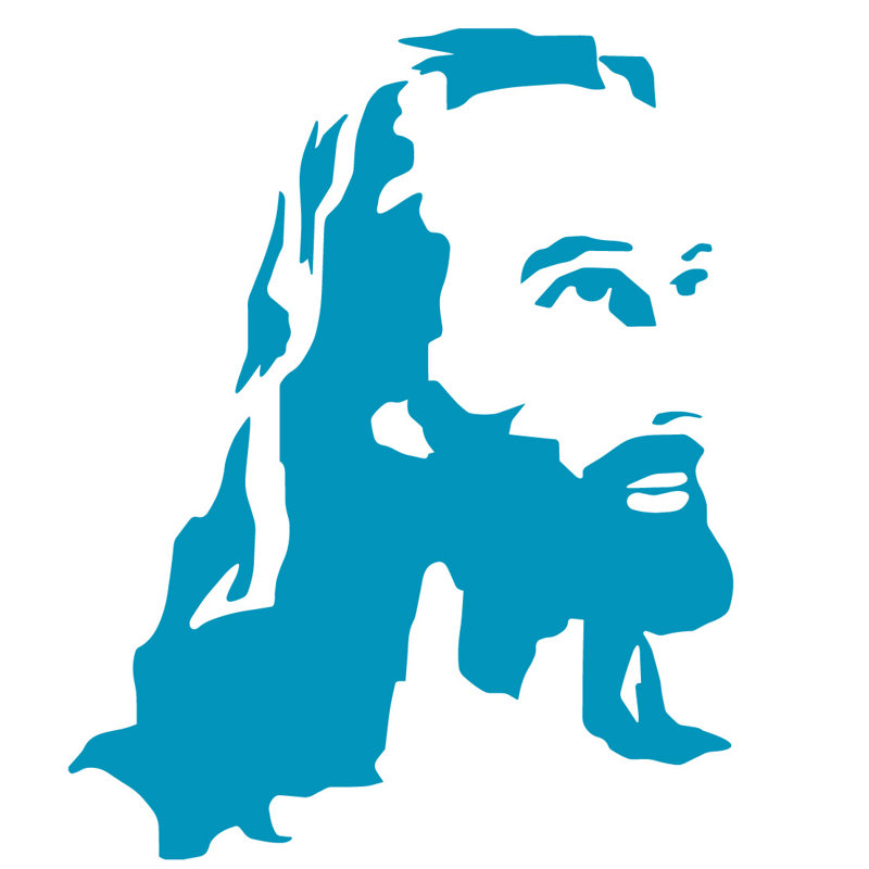 Décalcomanie murale christ jesus, Bleu sarcelle, H 36 po x l 29 po x P 0,01 po