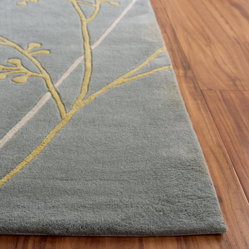 Tapis floral en laine touffeté à la main Avayah, Rectangle 2 pi x 3 pi