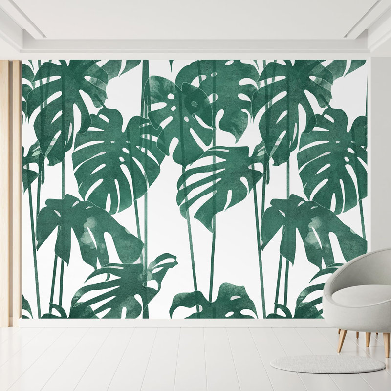 Feuille verte Monstera, L 100 po x l 144 po