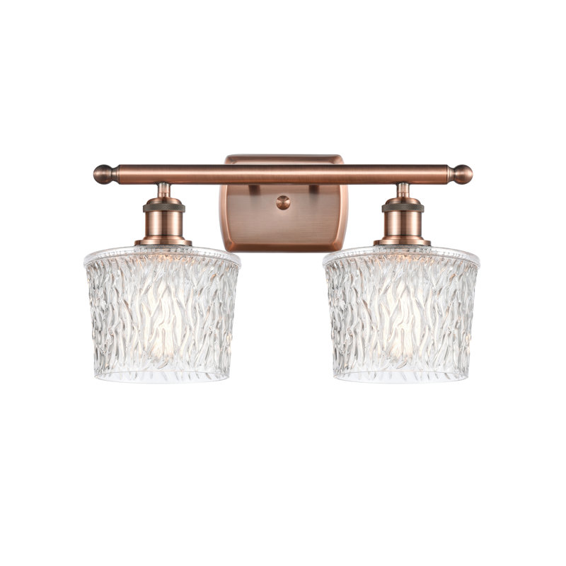 Camire 2 - Light Dimmable Vanity Light, Clear, Antique Copper, 6 Watt Vinage LED Bulb