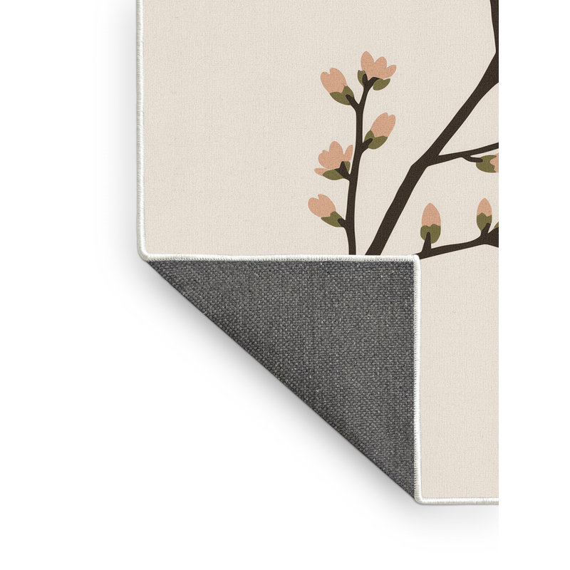 Tapis beige moelleux moelleux à motif abstrait moderne et contemporain Faust, 5 x 8