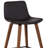 Alonni Contemporary Counter Height Bar Stool in Brown Faux Leather and Walnut Wood Finish