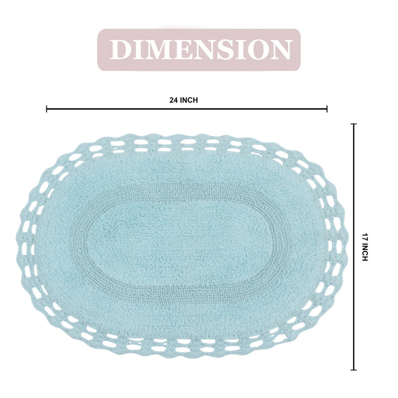 Soft Bath Rug, Aqua, 17" W x 24" L