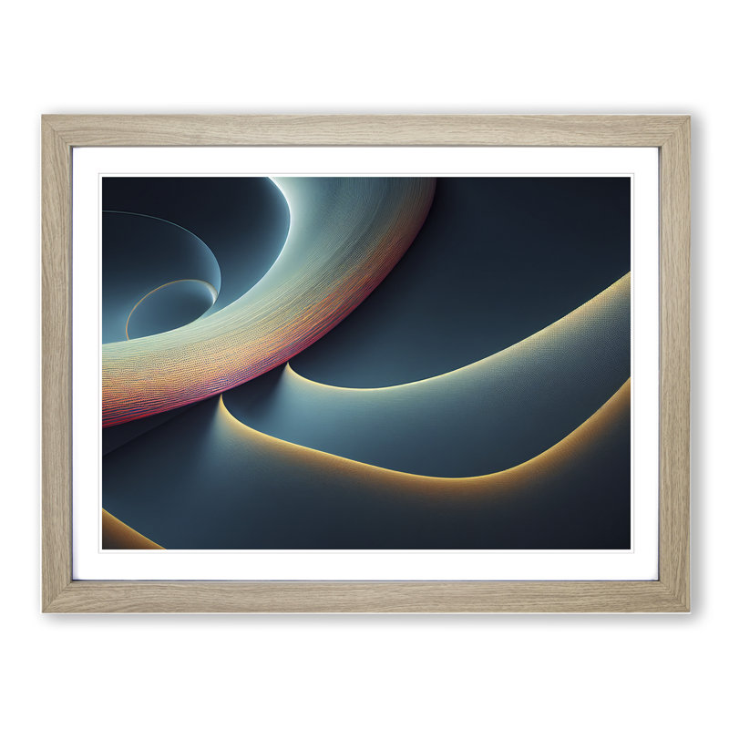 Head Turning Modern Abstract 1 Piece Single Picture Frame Wall Art, 25cm H x 34cm W, Grey